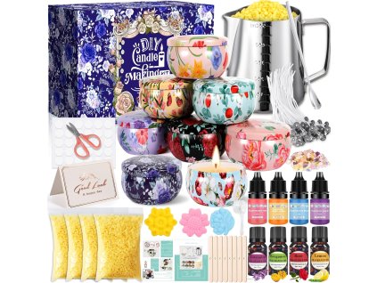 Sada na výrobu sviečok Flowers – kompletný set s voskom, dózami, vôňami a príslušenstvom
