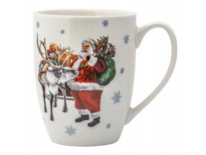 Porcelánový hrnček s motívom Mikuláša a soba – ideálny na vianočné kakao alebo čaj