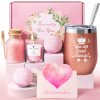 Ružový spa gift box pre ženy s termohrnčekom You are Loved, kúpeľnými bombami a sviečkou ako darček