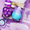 Darčeková wellness sada pre ženy vo fialovej krabičke zhora