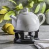 Porcelánový čajník so sobom s ohrievačom – súprava 1 l