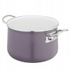 Smaltované hrnce 4 ks s pokrievkami – jemne fialové, elegantné