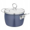 Smaltované hrnce 4 ks s pokrievkami – jemne modré, elegantné