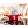 Hrnce s keramickým povrchom 4 ks – červené, indukčné