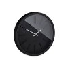 Čierne moderné nástenné hodiny v minimalistickom štýle – priemer 35 cm