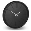 Čierne moderné nástenné hodiny v minimalistickom štýle – priemer 35 cm
