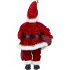 Zadná strana vianočnej dekorácie Mikuláša – červený kabát s bielym lemom a vrecko darčekov na chrbte