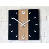Moderné bambusové nástenné hodiny z čierneho akrylu s tichým chodom – 30 × 30 cm