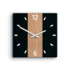 Moderné bambusové nástenné hodiny z čierneho akrylu s tichým chodom – 30 × 30 cm