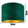 Stolová lampa Emerald Glow – smaragdové zamatové tienidlo so zlatým vnútrom