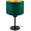 Stolová lampa Emerald Glow – smaragdové zamatové tienidlo so zlatým vnútrom