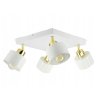 Stropné svietidlo White Gold – 4-bodová bielo-zlatá lampa s kovovými tienidlami, 2 varianty