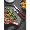 Sada steakových príborov s červenohnedou rukoväťou – 12 ks