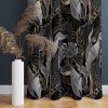 Zatemňovací záves Urban Jungle Black – čierno-zlaté listy s metalickým efektom