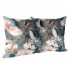 Obliečka na vankúš Magnolia Blue – jemné magnólie v púdrovej a bielej na modrosivom podklade