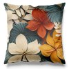 Obliečka na vankúš Floral Vibe – 3D kvetinový vzor v teplých a modrosivých tónoch