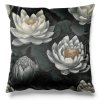 Obliečka na vankúš Lotus Noir – elegantný lotosový kvet v čierno-bielom kontraste