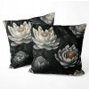 Obliečka na vankúš Lotus Noir – elegantný lotosový kvet v čierno-bielom kontraste