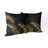 Obliečka na vankúš Noir Palms – čierno-zlatý listový vzor s luxusným nádychom