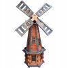 Drevený záhradný veterný mlyn 135 cm – teak, antracyt - s LED alebo bez LED