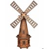 Drevený záhradný veterný mlyn 170 cm – teak, palisander - s LED alebo bez LED
