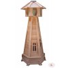 Drevený ozdobný maják do záhrady 110 cm so solárnym LED osvetlením