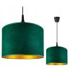 Závesné svietidlo Emerald Glow – smaragdové tienidlo so zlatým vnútrom