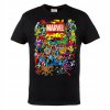 Tričko Marvel Comics – retro koláž superhrdinov v živej farebnosti