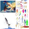 Adventný kalendár Fishing Lures 2025 – sada s 24 nástrahami na rybolov, originálny vianočný darček