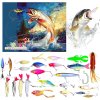 Adventný kalendár Fishing Lures 2025 – 24 farebných rybárskych nástrah v darčekovej sade