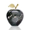 Dekoračné jablko z mramoru – prírodná ozdoba so zlatým lístkom, 2 veľkosti
