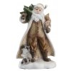 Vianočný Mikuláš s lesným zvieratkom – dekoratívna figúrka so stromčekom a rustikálnym vzhľadom, výška 26 cm