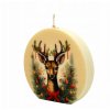 Detail luxusnej sójovej sviečky Lesný jeleň – plochá vianočná sviečka s prírodným motívom