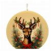 Vianočná luxusná sójová sviečka Lesný jeleň – plochá dekoratívna sviečka 15 cm so zimným motívom jeleňa