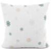Zadná strana vianočnej obliečky s bielym podkladom a snehovými vločkami – 40x40 cm