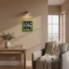 Ručne vyrábaný machový obraz Home Sweet Home na stene v modernom interiéri