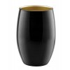 Čierna sklenená váza so zlatým vnútrom – dvojfarebný dizajn 19,8 cm