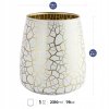 Dekoračná váza bielo-zlatá s efektom trhlín a možnosťou využitia ako lampáš