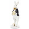 Exkluzívny veľkonočný zajačik v čierno bielom outfite 30cm B