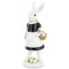 Exkluzívny veľkonočný zajačik v čierno bielom outfite 30cm C
