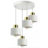 Závesné svietidlo White Gold – 4-bodová bielo-zlatá lampa s kovovými tienidlami, 2 varianty