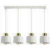 Závesné svietidlo White Gold – 4-bodová bielo-zlatá lampa s kovovými tienidlami, 2 varianty