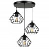 Závesné svietidlo Urban Cage – moderné čierne loftové osvetlenie s troma svetelnými bodmi