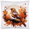 Jesenná obliečka na vankúš 40×40 – Vtáčik v lístí, 5 vzorov