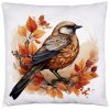 Jesenná obliečka na vankúš 40×40 – Vtáčik v lístí, 5 vzorov