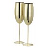 Sada 2 nerezových pohárov na šampanské – zlatý lesklý dizajn 280 ml