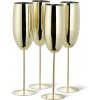 Sada 4 nerezových pohárov na šampanské – zlatý lesklý dizajn 280 ml