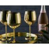 Sada 4 nerezových pohárov na víno – elegantný zlatý lesklý dizajn 500 ml