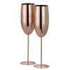 Sada 2 nerezových pohárov na šampanské – elegantný ružovo-zlatý lesk 280 ml