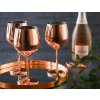 Sada 4 nerezových pohárov na víno – elegantný ružovo-zlatý lesk 500 ml